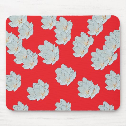 Rote Blüten Mousepad (Vorne)