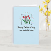 Rote Blüten Mutter Freund Karte (Gelbe Blume)