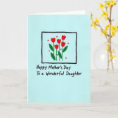 Rote Blüten Mutter Karte (Gelbe Blume)