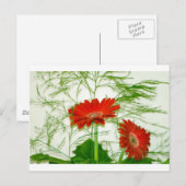 Rote Blüten Postkarte (Vorne/Hinten)