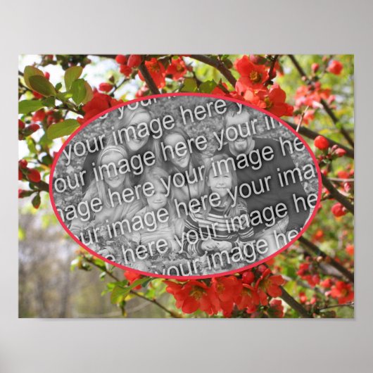 Rote Blüten Rahmen erstellen Ihr eigenes Foto Poster (Vorne)