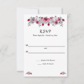 Rote Blüten RSVP Karte (Vorderseite)