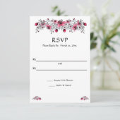 Rote Blüten RSVP Karte (Stehend Vorderseite)
