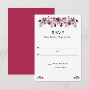 Rote Blüten RSVP Karte