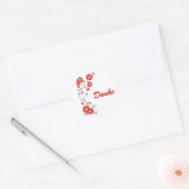 rote Blüten Runder Aufkleber (Umschlag)