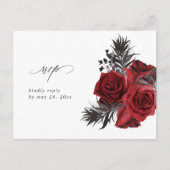 Rote Blüten und Schwarz Keine Mahlzeiten UAWG Postkarte (Vorderseite)