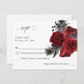 Rote Blüten und Schwarz, keine Mahlzeiten UAWG V2 Postkarte (Vorne/Hinten)