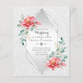 Rote Blütenblüte Hochzeit mit Low Budget Glitzer (Vorderseite)