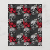 Rote Blütengotik Einladung zur Hochzeit Flyer (Hinten)