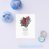 Rote Blütengotik Einladung zur Hochzeit Flyer (Einzeln)