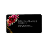 Rote Blütenhochzeit Adressaufkleber (Vorne)