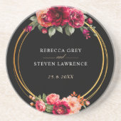 Rote Blütenhochzeit Getränkeuntersetzer (Vorne)