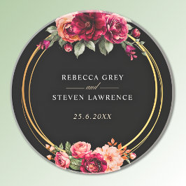 Rote Blütenhochzeit Getränkeuntersetzer