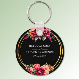 Rote Blütenhochzeit Schlüsselanhänger