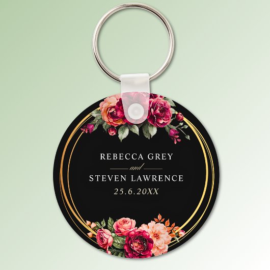 Rote Blütenhochzeit Schlüsselanhänger