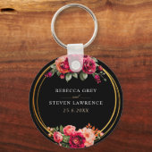Rote Blütenhochzeit Schlüsselanhänger (Vorderseite)