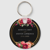 Rote Blütenhochzeit Schlüsselanhänger (Rückseite)