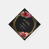 Rote Blütenhochzeit Serviette (Ecke)