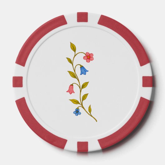 Rote Blütenrinde Pokerchips (Vorderseite)