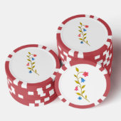 Rote Blütenrinde Pokerchips (Stapel)