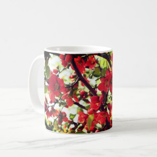 Rote Blütenstände Kaffeetasse (Vorderseite Links)