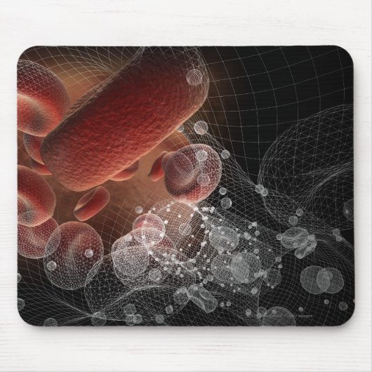 Rote Blutkörperchen im wireframe Mousepad (Vorne)