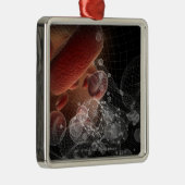 Rote Blutkörperchen im wireframe Ornament Aus Metall (Rechts)