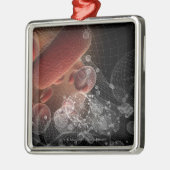 Rote Blutkörperchen im wireframe Ornament Aus Metall (Links)
