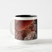 Rote Blutkörperchen im wireframe Zweifarbige Tasse (Vorderseite Links)