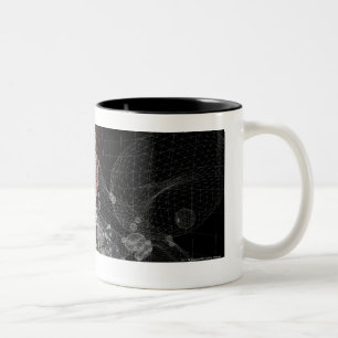 Rote Blutkörperchen im wireframe Zweifarbige Tasse