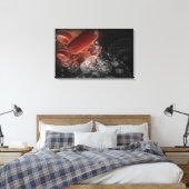 Rote Blutkörperchen in Wireframe Leinwanddruck (Insitu (Schlafzimmer))