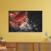 Rote Blutkörperchen in Wireframe Leinwanddruck (Insitu (Wohnzimmer))