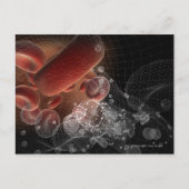 Rote Blutkörperchen in Wireframe Postkarte (Vorderseite)