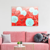 rote Blutkörperchen mit weißen Blutkörperchen Leinwanddruck (Insitu (Wohnzimmer))