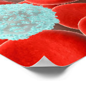 rote Blutkörperchen mit weißen Blutkörperchen Poster (Ecke)