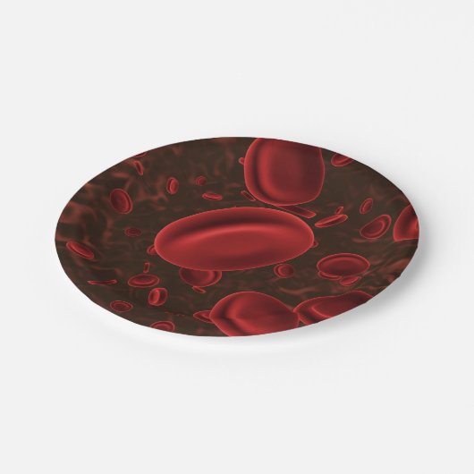 Rote Blutkörperchen Pappteller (Schrägansicht)