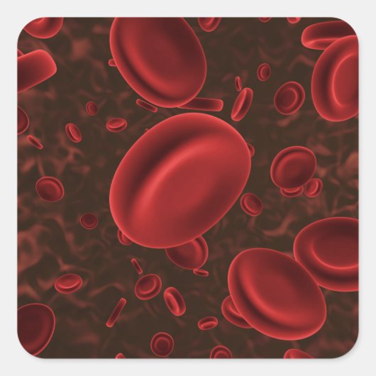 Rote Blutkörperchen Quadratischer Aufkleber (Vorderseite)