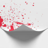 Rote Blutspritzer Geschenkpapier (Ecke)