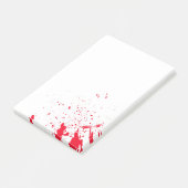 Rote Blutspritzer Post-it Klebezettel (angewinkelt)