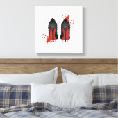 Rote Bodenaufkleber Schuhe High Heels & Spatter Leinwanddruck (Insitu (Schlafzimmer))