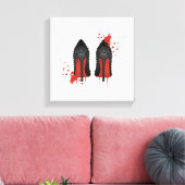 Rote Bodenaufkleber Schuhe High Heels & Spatter Leinwanddruck (Insitu (Wohnzimmer))