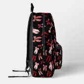 Rote Bogen auf schwarzem Hintergrund Bedruckter Rucksack (Links)