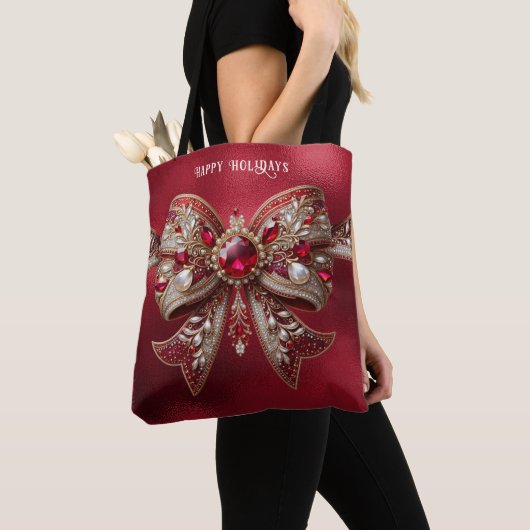 Rote Bogen-Feiertags-Tragetasche Tasche (Von Nahem)
