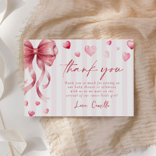 Rote Bogen Herzen Valentinstag Babyparty Dankeskarte