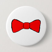 Rote Bogen-Krawatte Button (Vorderseite)