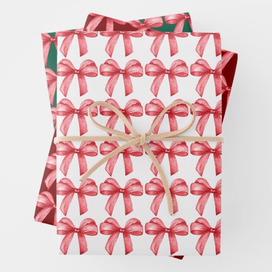 Rote Bögen Packpapier. Geschenkverpackung. Geschenkpapier Set (Beispiel)