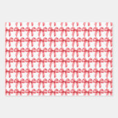 Rote Bögen Packpapier. Geschenkverpackung. Geschenkpapier Set (Vorderseite)