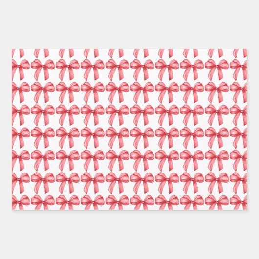 Rote Bögen Packpapier. Geschenkverpackung. Geschenkpapier Set (Vorderseite)