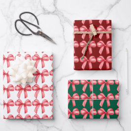 Rote Bögen Packpapier. Geschenkverpackung. Geschenkpapier Set