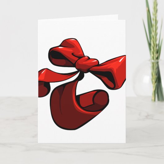 Rote Bogen Weihnachtskarte Feiertagskarte (Vorderseite)